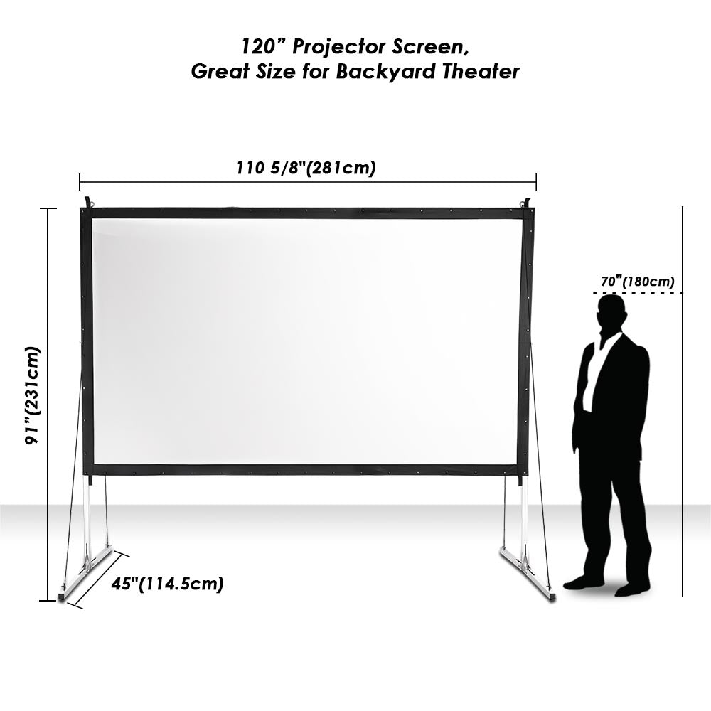 InstaHibit Outdoor Portable Projection Screen w/ Stand 16:9 120