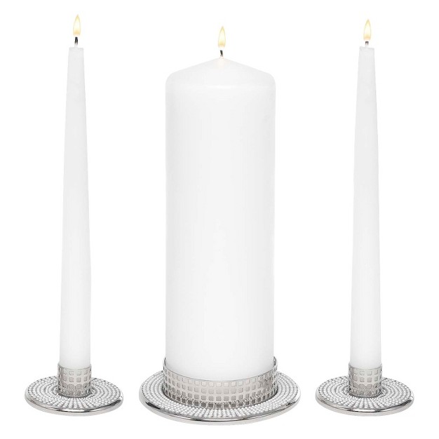 Vintage Pearl Wedding Collection Unity Candle Set Stand