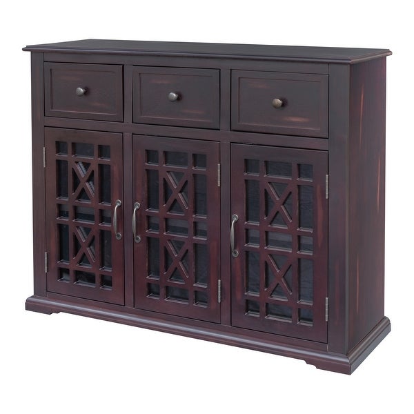 Storage Cabinet with 3 Doors 3 Drawers and Interior Shelf