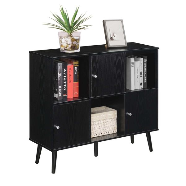 Black Three Door Cabinet Console Table