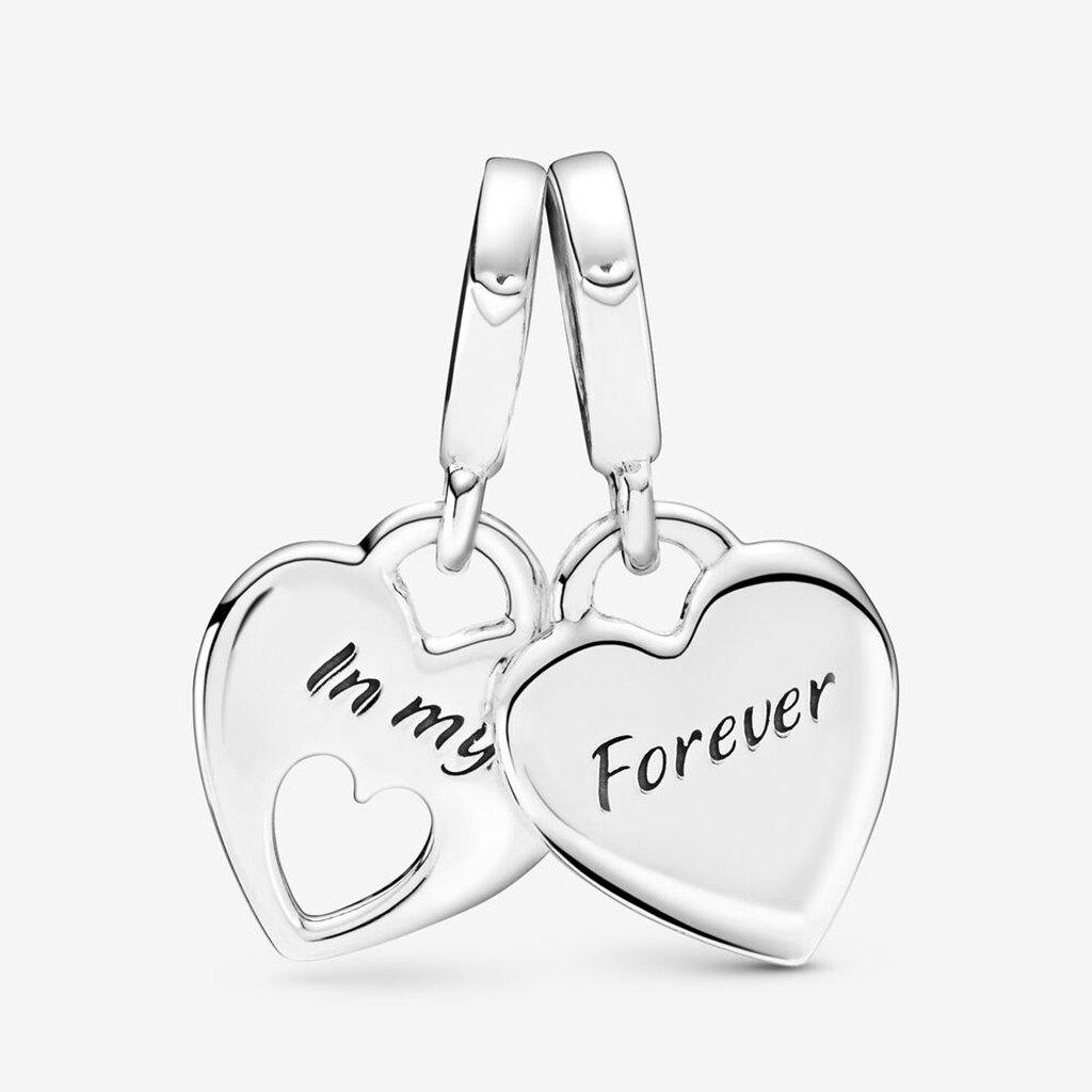 PANDORA  Double Heart Split Dangle Charm