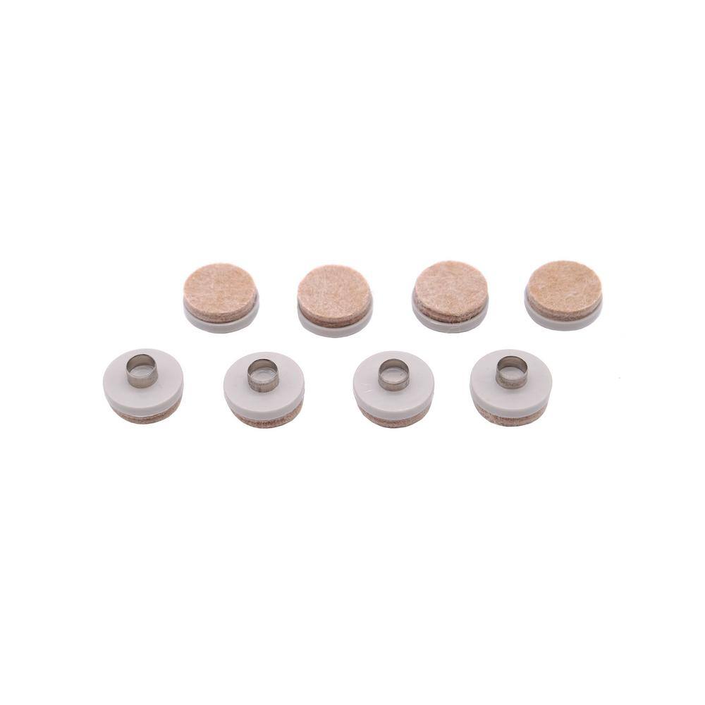 Everbilt 1 in. Beige Round Felt Nail-On Furniture Glides for Floor Protection (8-Pack) 49934