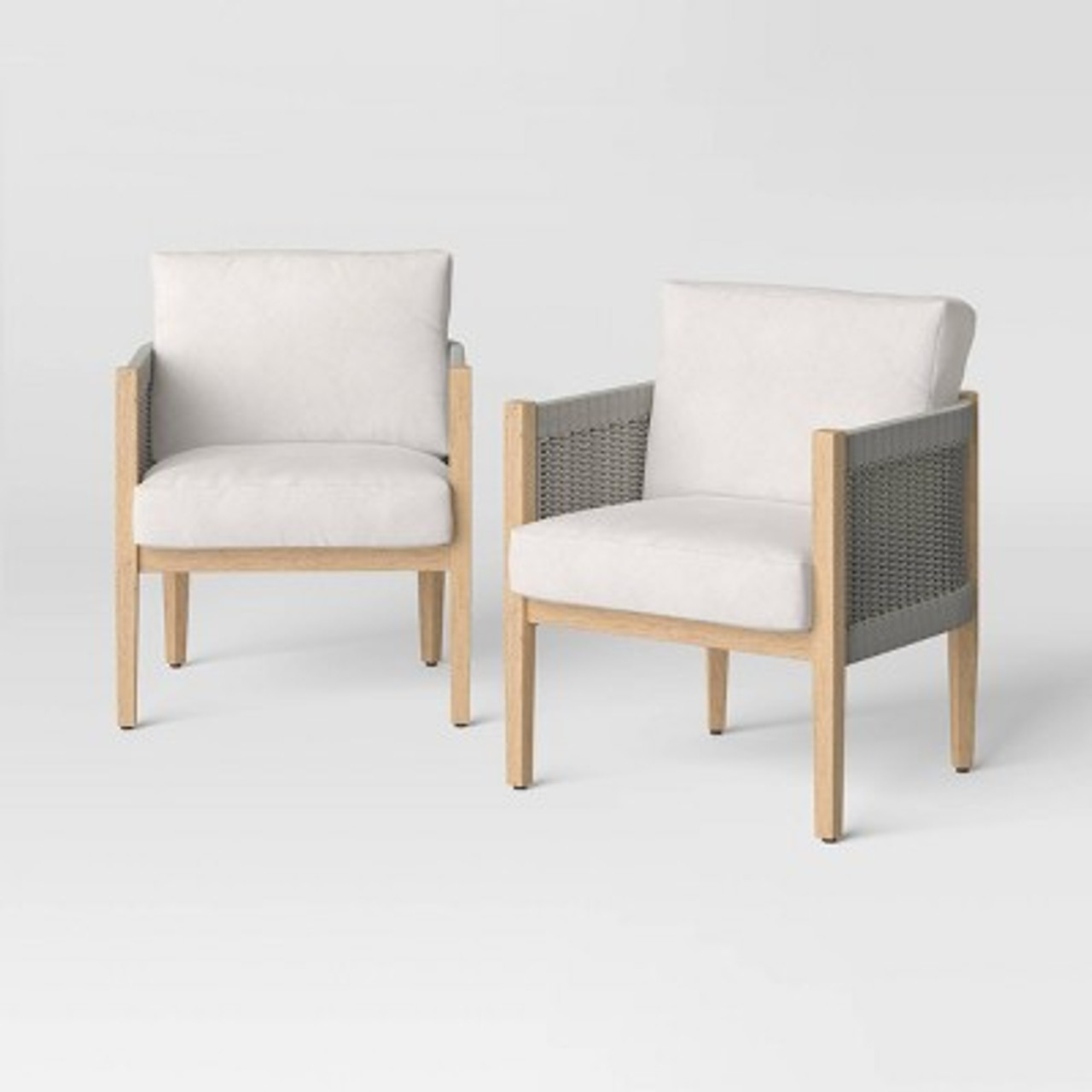 Pasadena 2pk Patio Club Chairs， Outdoor Furniture - Gray - Threshold designed with Studio McGee