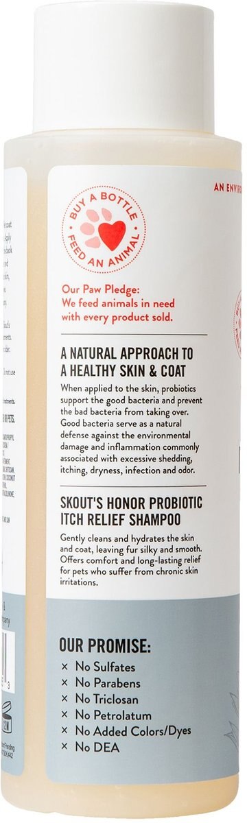 Skout's Honor Probiotic Itch Relief Dog and Cat Shampoo， 16-oz bottle