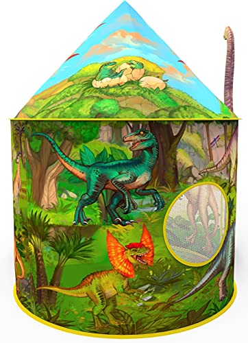 Dinosaur Play Tent | Realistic Dinosaur Design Kids Pop Up Play Tent for Indoor and Outdoor Fun, Imaginative Games, Toys & Gift | Foldable Playhouse + Storage Bag for Boys & Girls