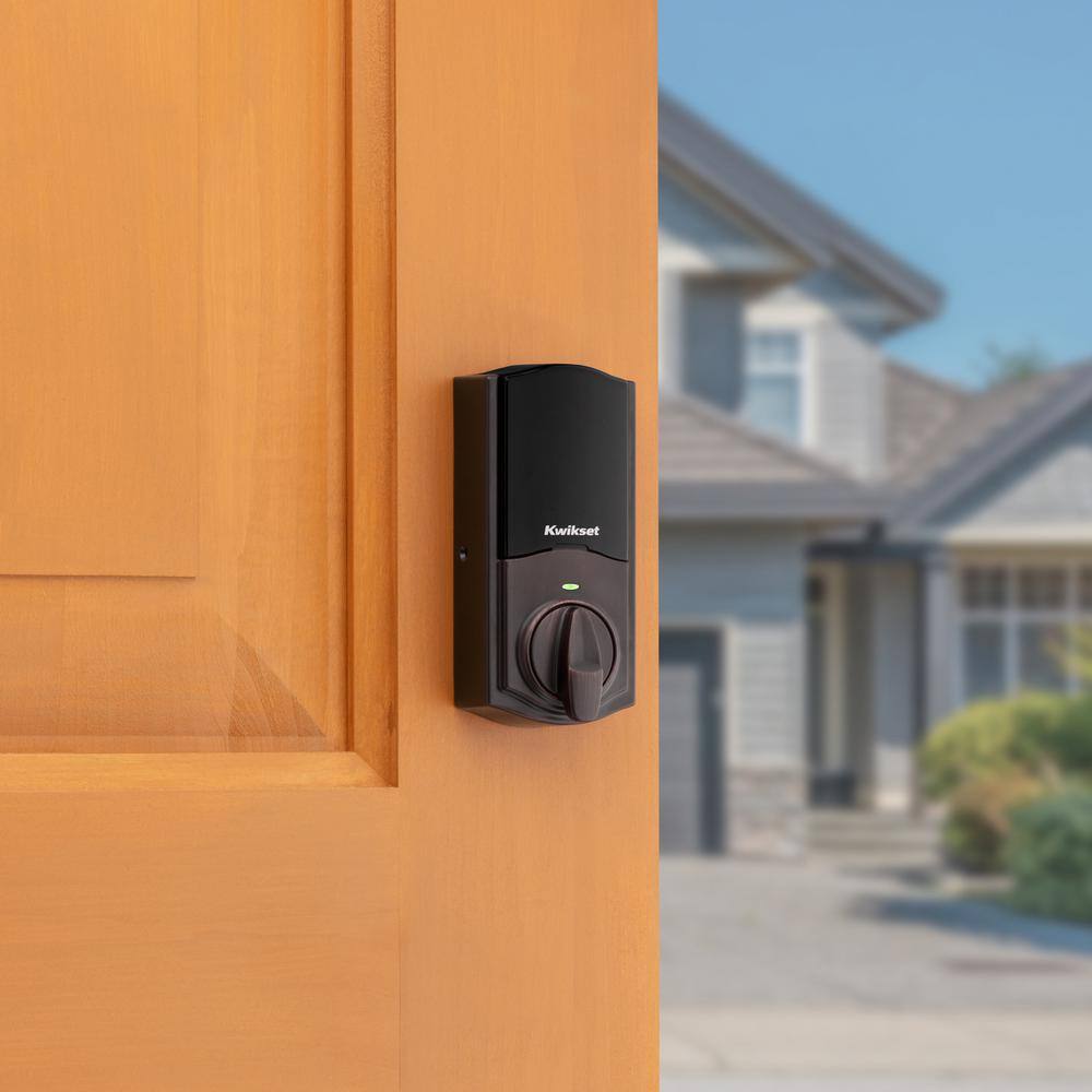 Kwikset Halo Touch Venetian Bronze Traditional Fingerprint WiFi Electronic Smart Lock Deadbolt Featuring SmartKey Security 959TRL11PFPRTWI