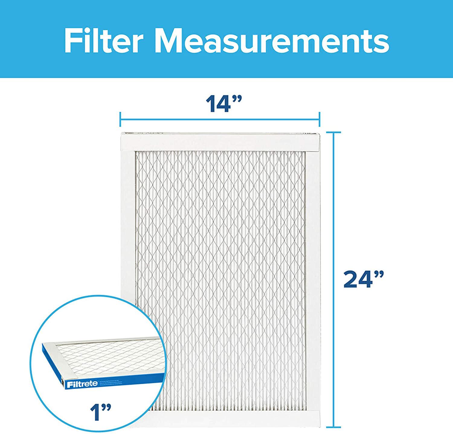 RENR 14x24x1， AC Furnace Air Filter， MPR 1900， Healthy Living Ultimate Allergen， 2-Pack (exact dimensions 13.81 x 23.81 x 0.78)