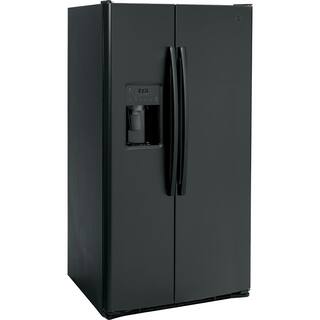 GE 25.3 cu. ft. Side by Side Refrigerator in Black Standard Depth ENERGY STAR GSE25GGPBB