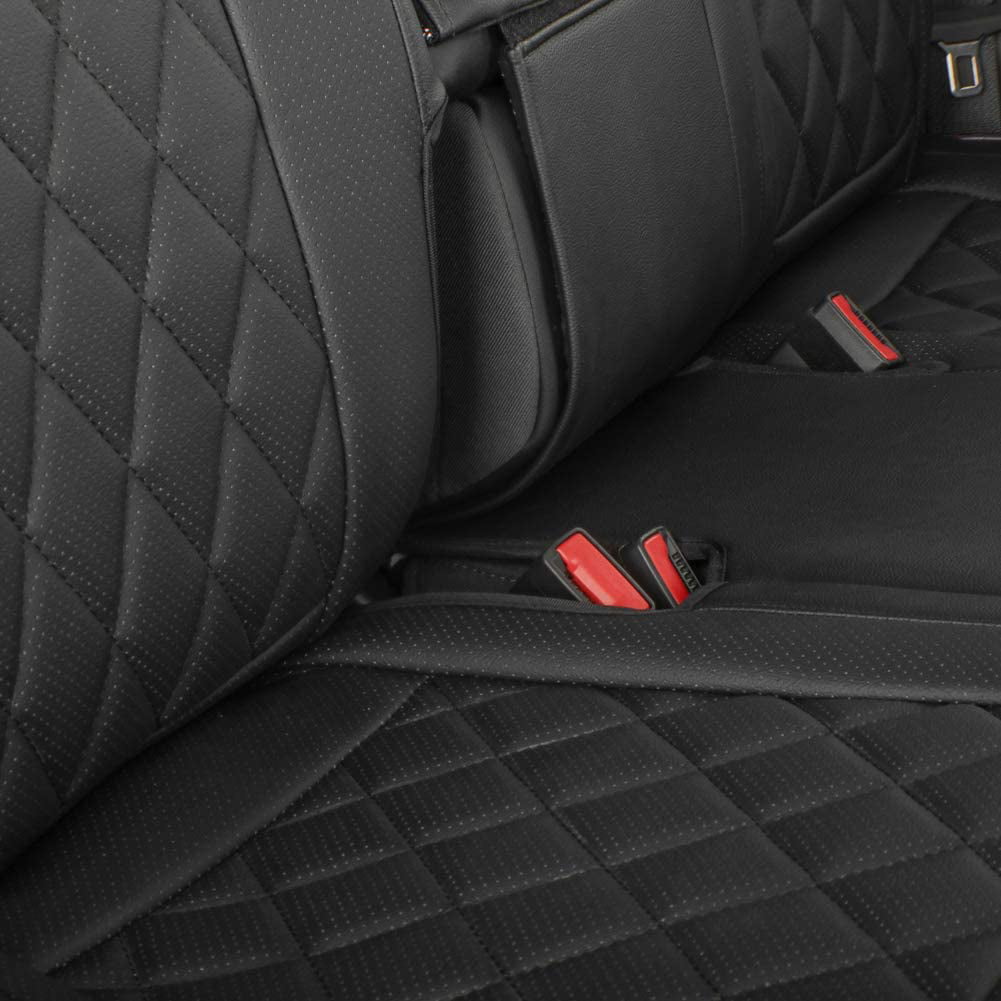 EKR Custom Fit Malibu Car Seat Covers for Select Chevy Malibu 2016-2023-Leatherette Full Set Auto Seat Covers(Black)