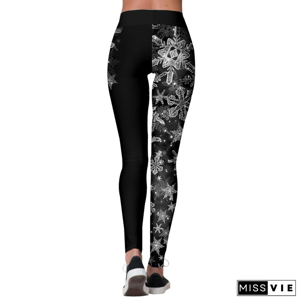 Christmas Digital Printing Tight-fitting Casual Calf Sweatpants