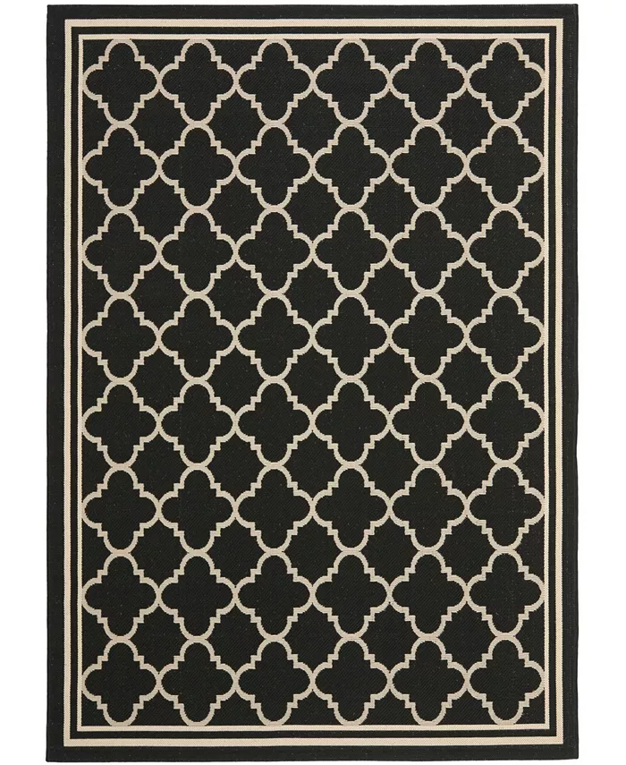 Safavieh Courtyard CY6918 Black and Beige 5'3 x 7'7 Outdoor Area Rug