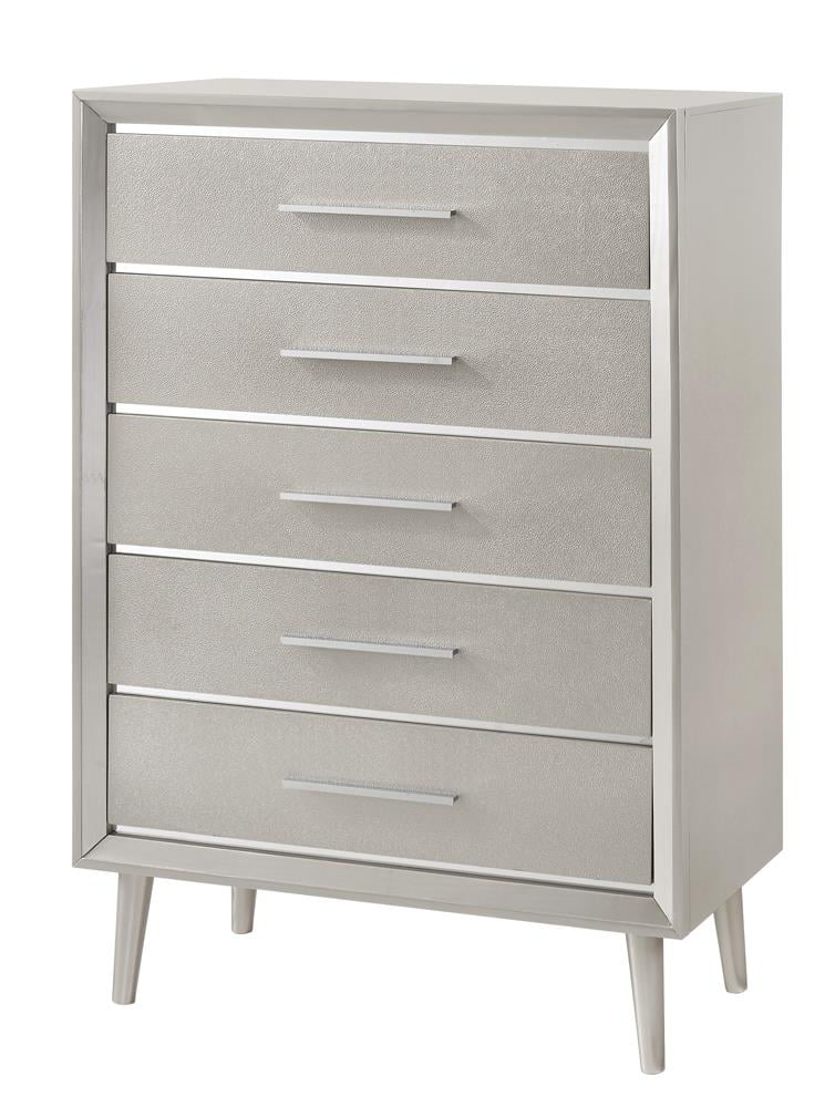 Ramon 5-drawer Chest Metallic Sterling