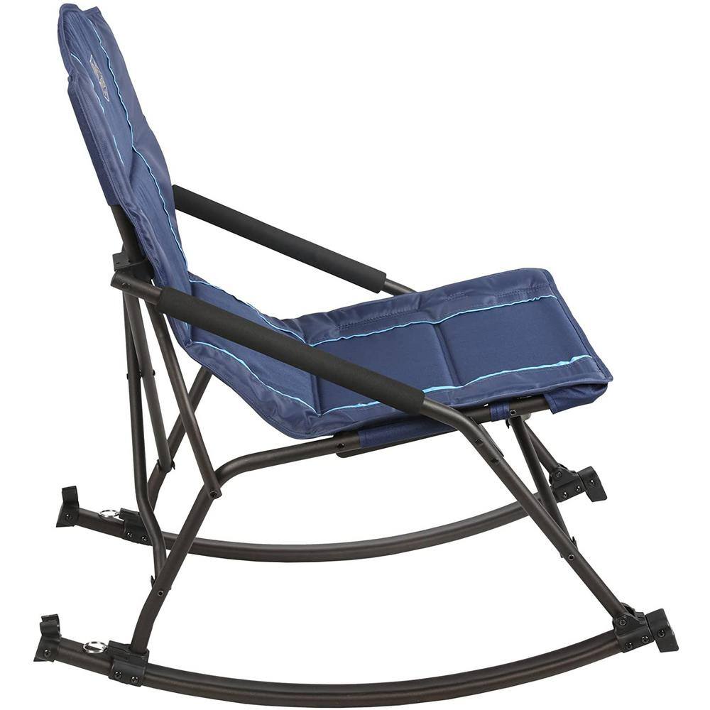 Timber Ridge Catalpa Relax  Rock Blue Steel Folding Outdoor Camping Rocking Chair TR-18-BC-8011-BL