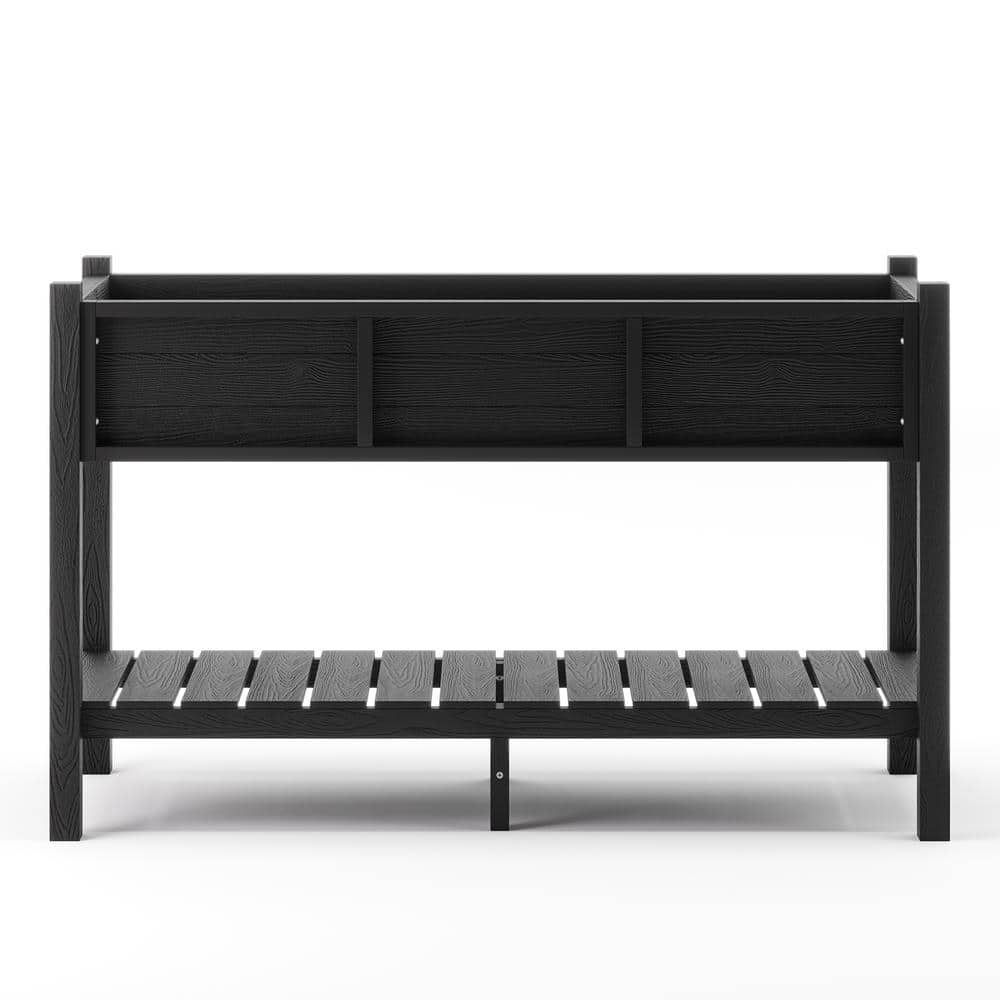 LUE BONA Raised Garden Bed， Elevated Wood Planter Box Stand for Backyard， Patio， Balcony-Black DPTHD23002-2