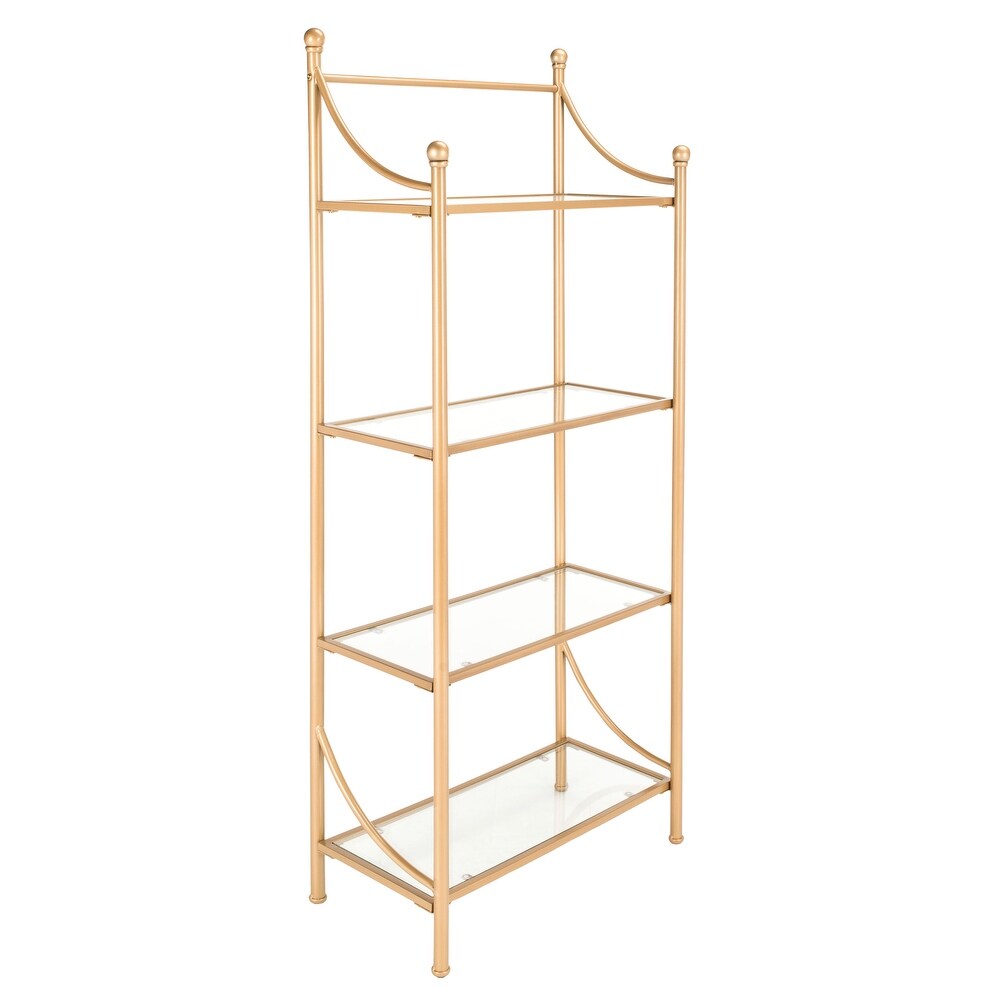 SAFAVIEH Diana 4 Tier Black/ Gold Etagere   26.3' x 14.2' x 64.8'