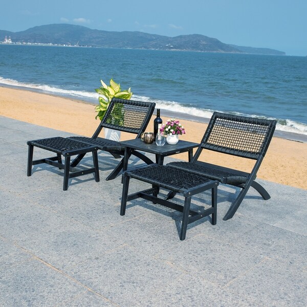 SAFAVIEH Casella Acacia/ Rope Outdoor Chair and Table Set