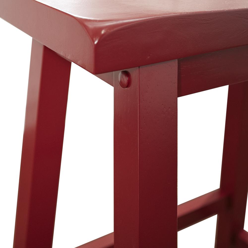 Beamon 24 Backless Saddle Counter Stool， Crimson Red