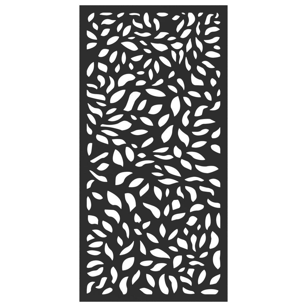 DESIGN VU Evergreen 6 ft. x 3 ft. Charcoal Recycled Polymer Decorative Screen Panel Wall Decor and Privacy Panel DVU3603C