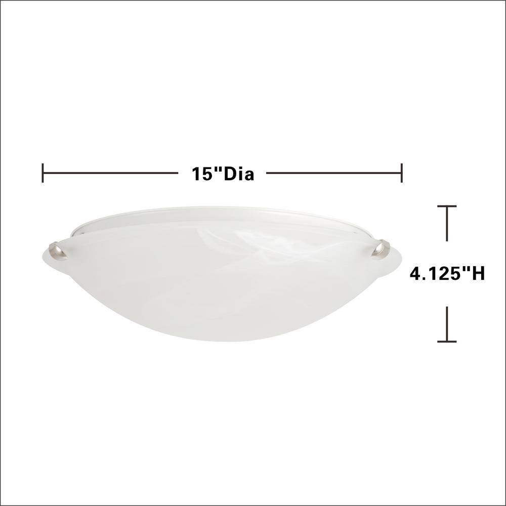 Hampton Bay Chalene 15 in. 1-Light Pewter Clip Integrated LED Flush Mount 37737-LED-HBU