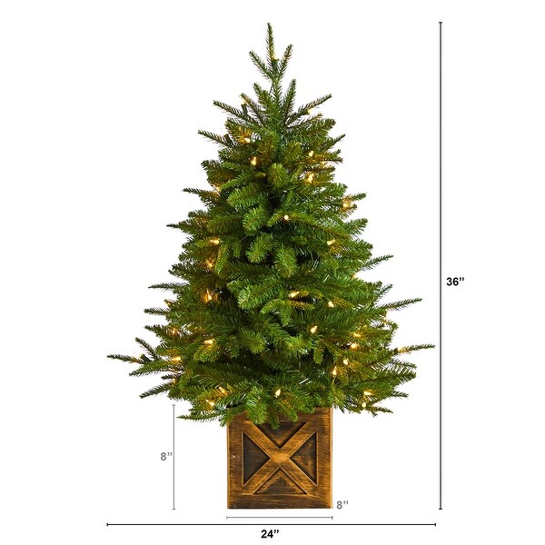 3' Finland Fir Christmas Tree in Decorative Planter