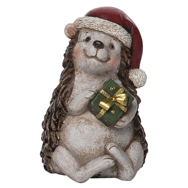 Transpac Resin 6 In Green Christmas Hedgehog Figurine