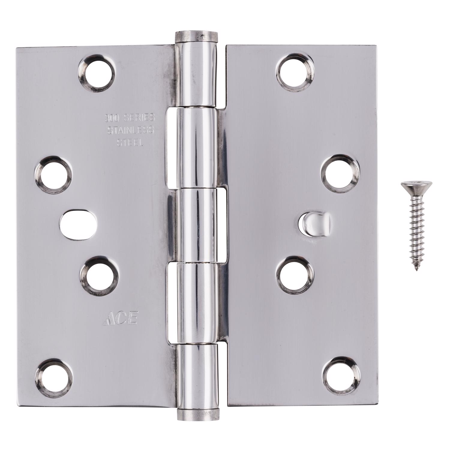 Ace 4 in. L Stainless Steel Residential Door Hinge 1 pk