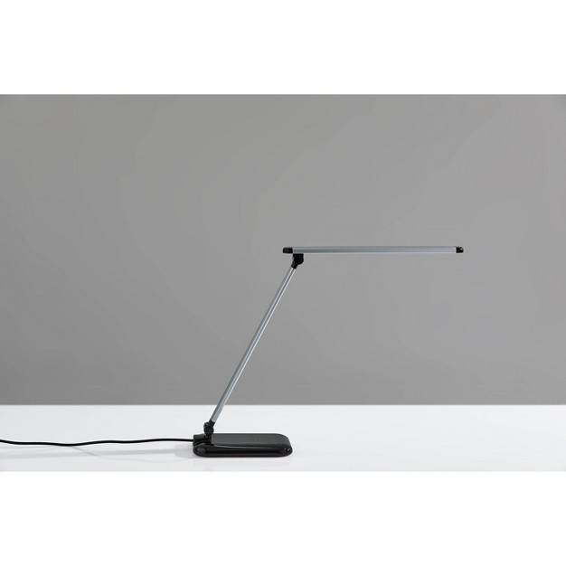 Lennox Multi function Desk Lamp includes Led Light Bulb Black Adesso