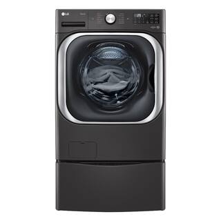 LG 5.2 cu. Ft  Stackable SMART Front Load Washer in Black Steel with Steam  Turbowash Technology WM8900HBA