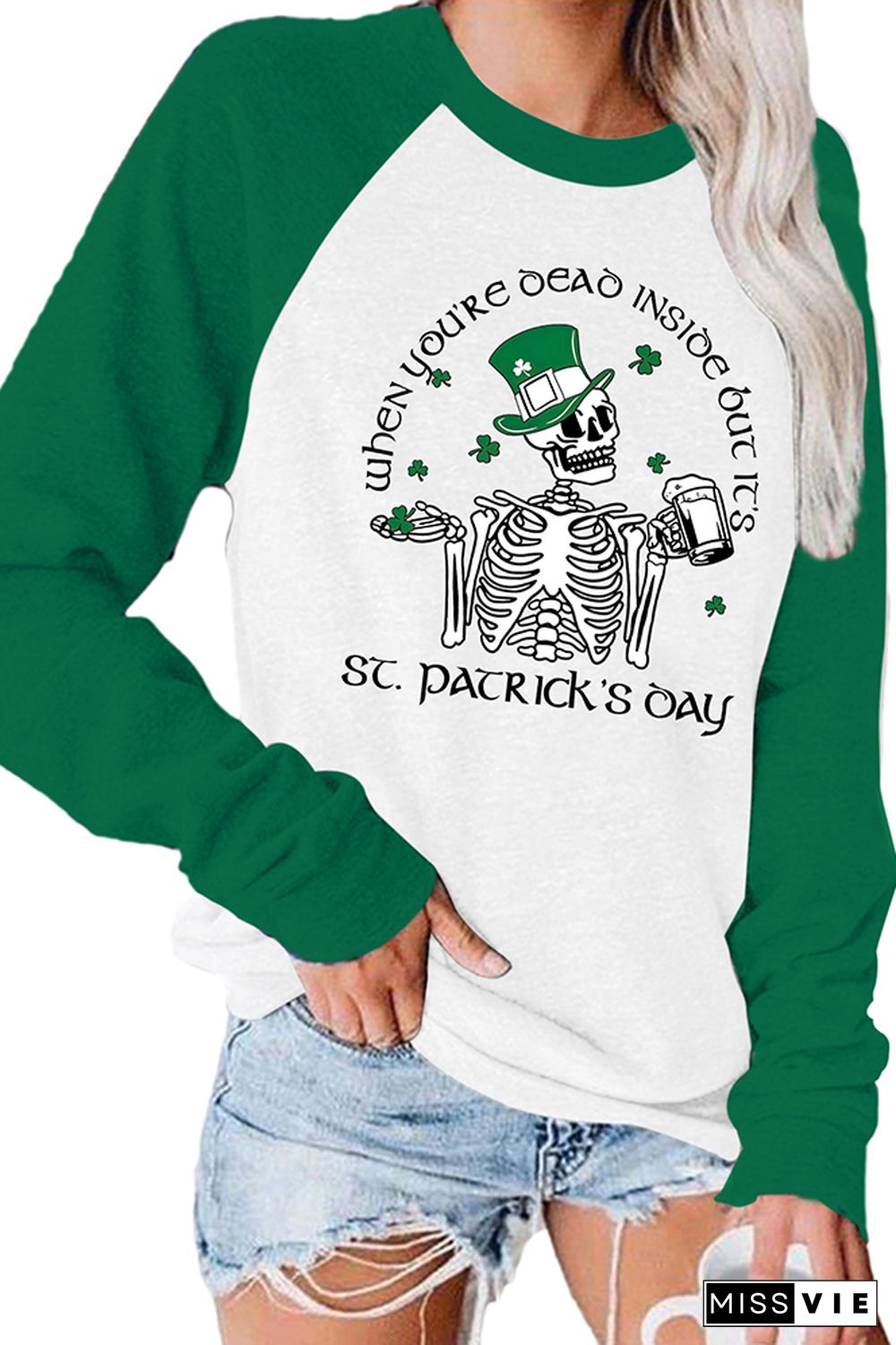 St. Patrick's Day Long Sleeve Graphic Tee Wholesale