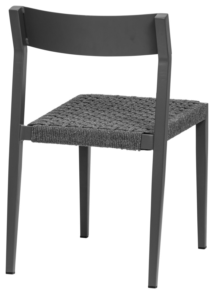 Ronan Side Chair  Gray Set of 2   Beach Style   Outdoor Dining Chairs   by Euro Style  Houzz