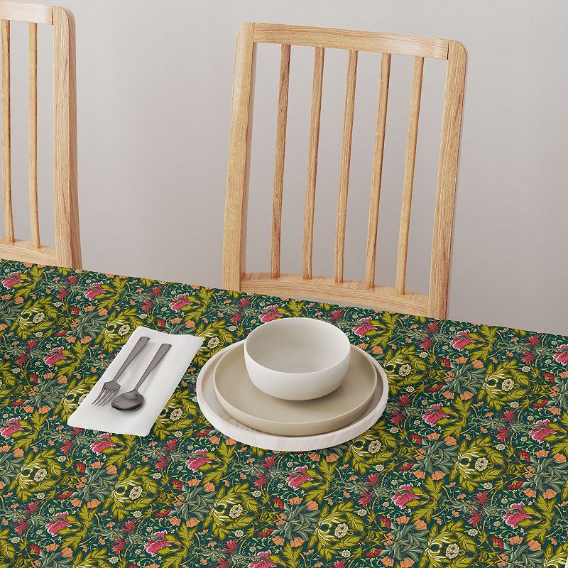 Rectangular Tablecloth， 100% Cotton， 60x84， Floral 45