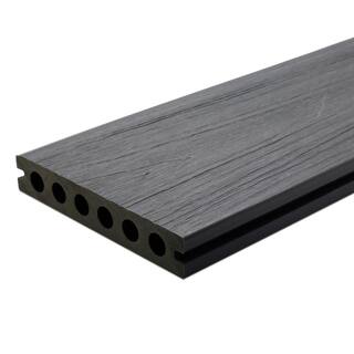 NewTechWood UltraShield Naturale Voyager Series 1 in. x 6 in. x 1 ft. Hollow Westminster Gray Composite Deck Board Sample UH02-16-N-LG-S