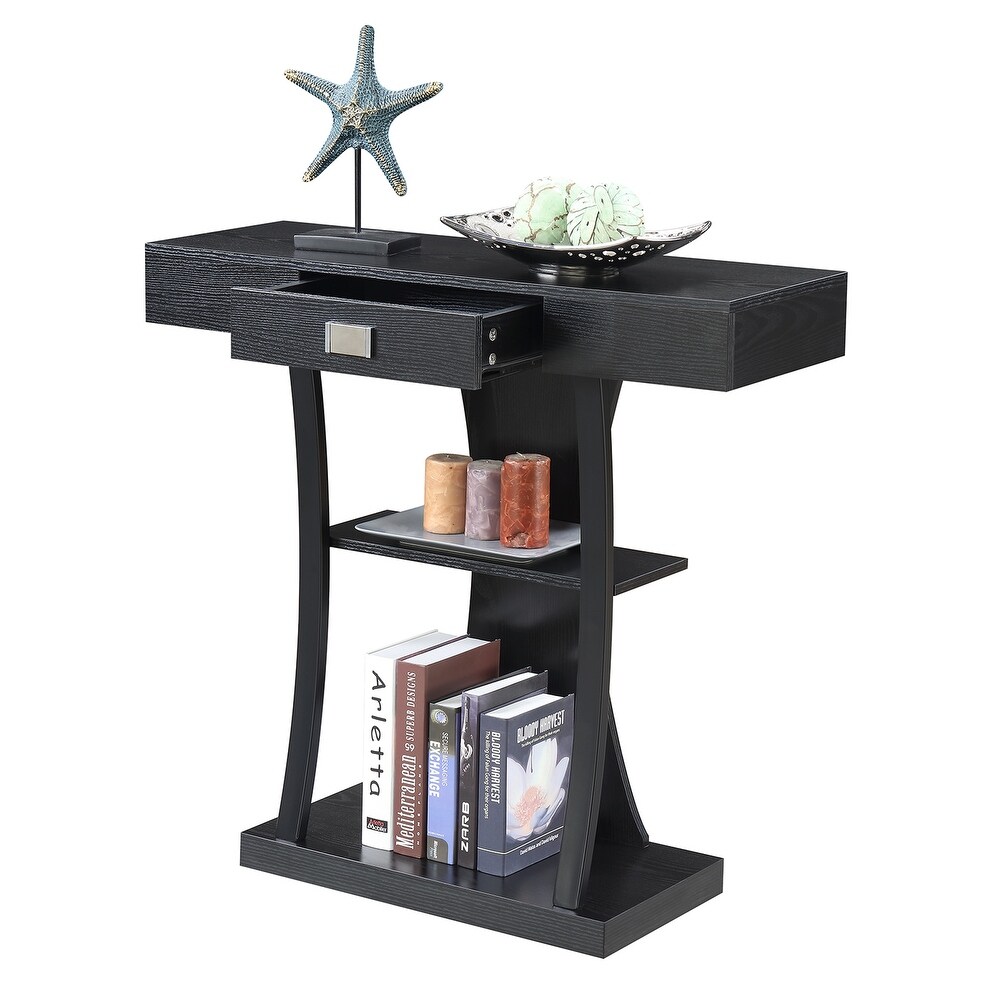 Convenience Concepts Newport 1 Drawer Harri Console Table with Shelves