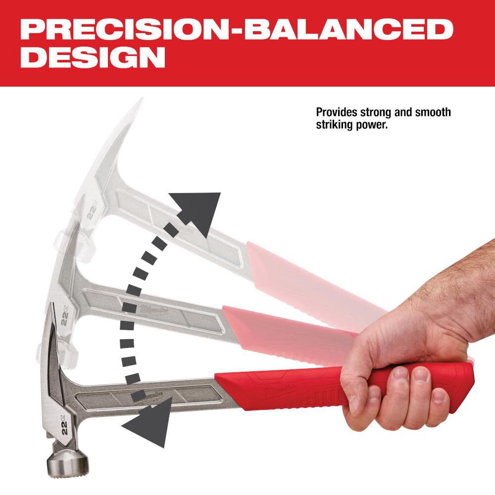 MW 22 oz Milled Face Framing Hammer 48-22-9022 from MW