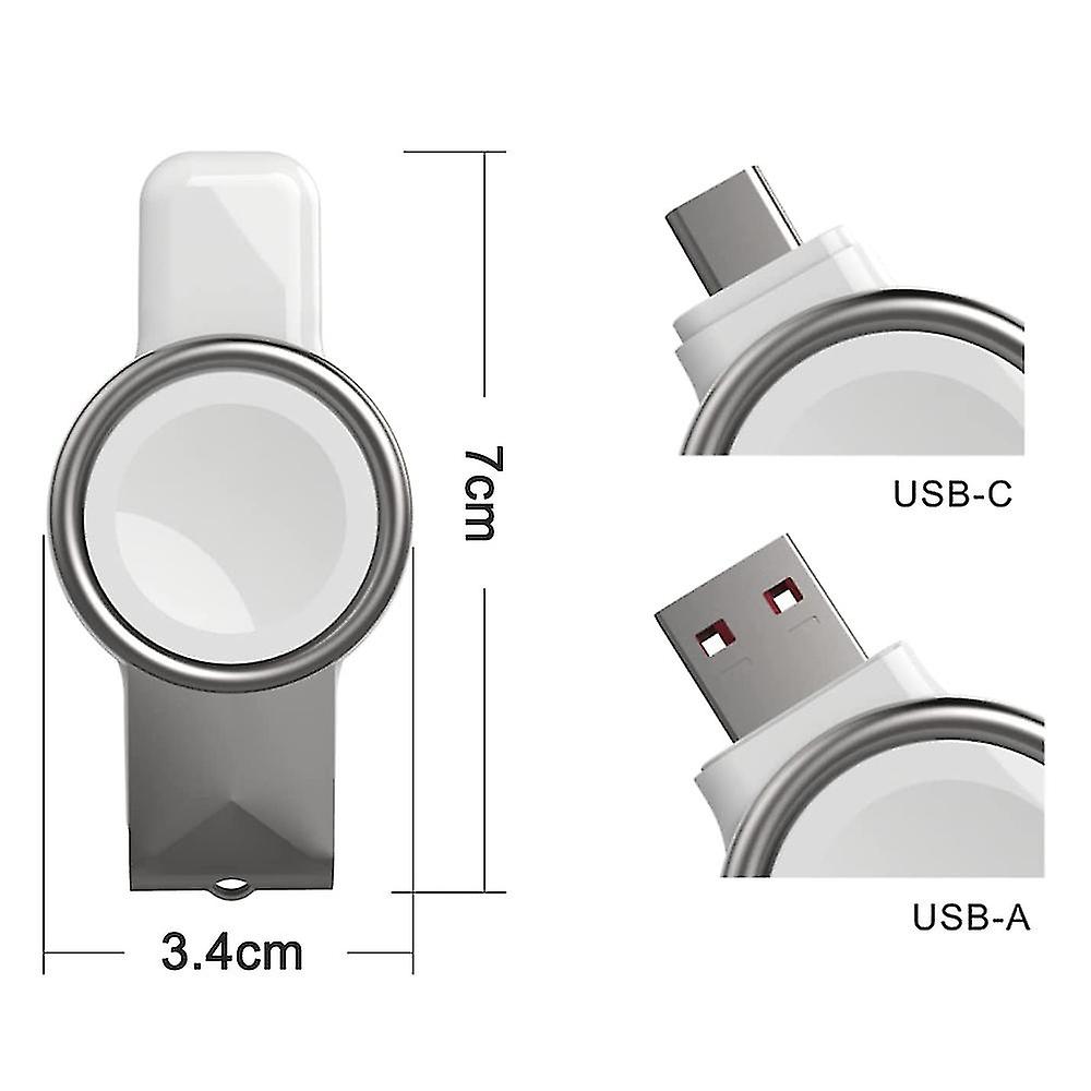 Portable Apple Watch Charger，travel Wireless Magnetic Charger For Apple Watch With Usb A And Usb C Connector