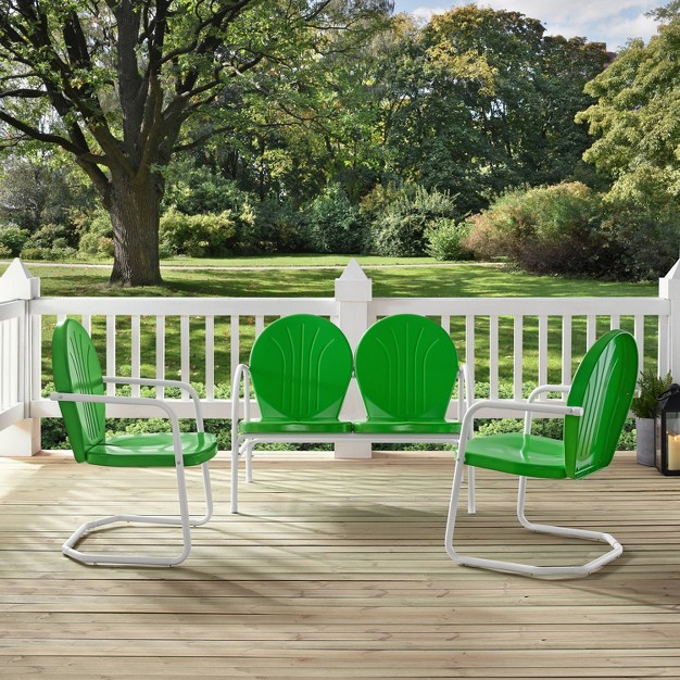 Griffith 3pc Outdoor Seating Set Kelly Green Crosley