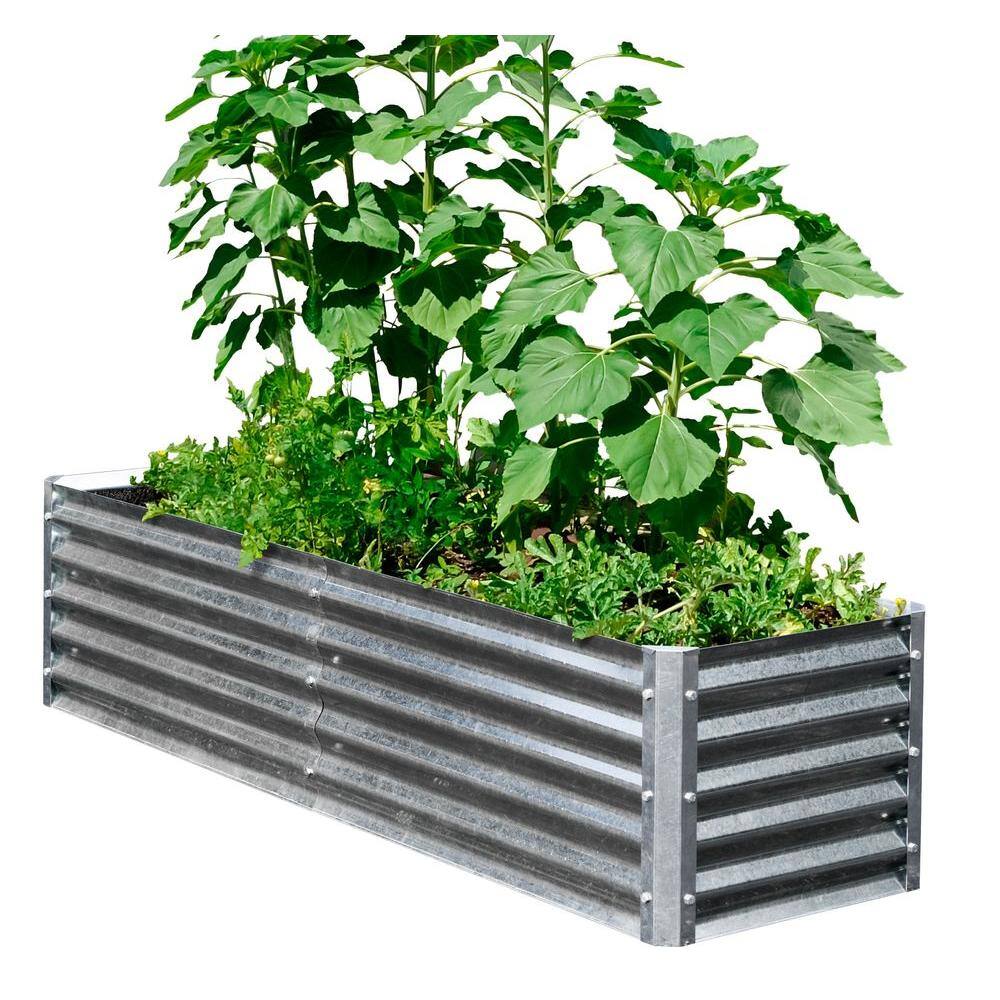 EarthMark Alto Series 22 in. x 76 in. x 17 in. Galvanized Metal - Row Bed Bundle MGB-HB45