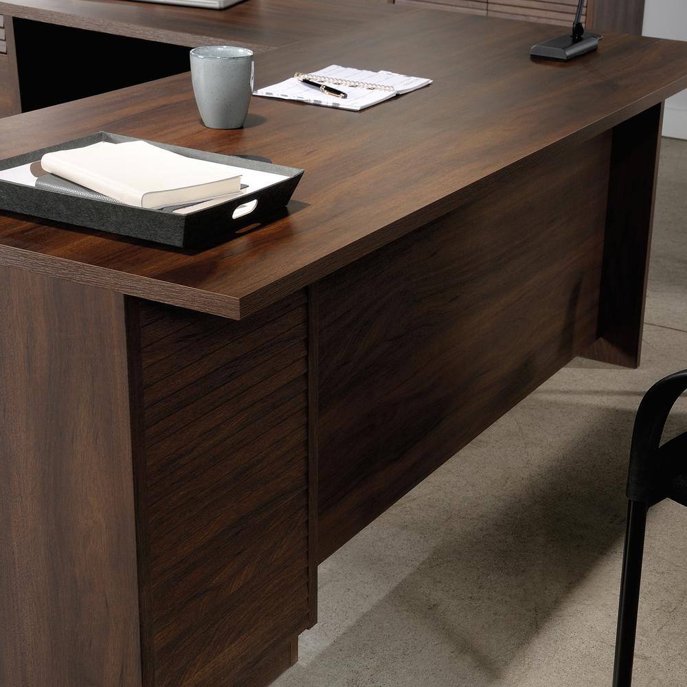 WORKSENSE Palo Alto 71.181 in. L-Shaped Spiced Mahogany 6-Drawer Commercial Computer Desk 427798