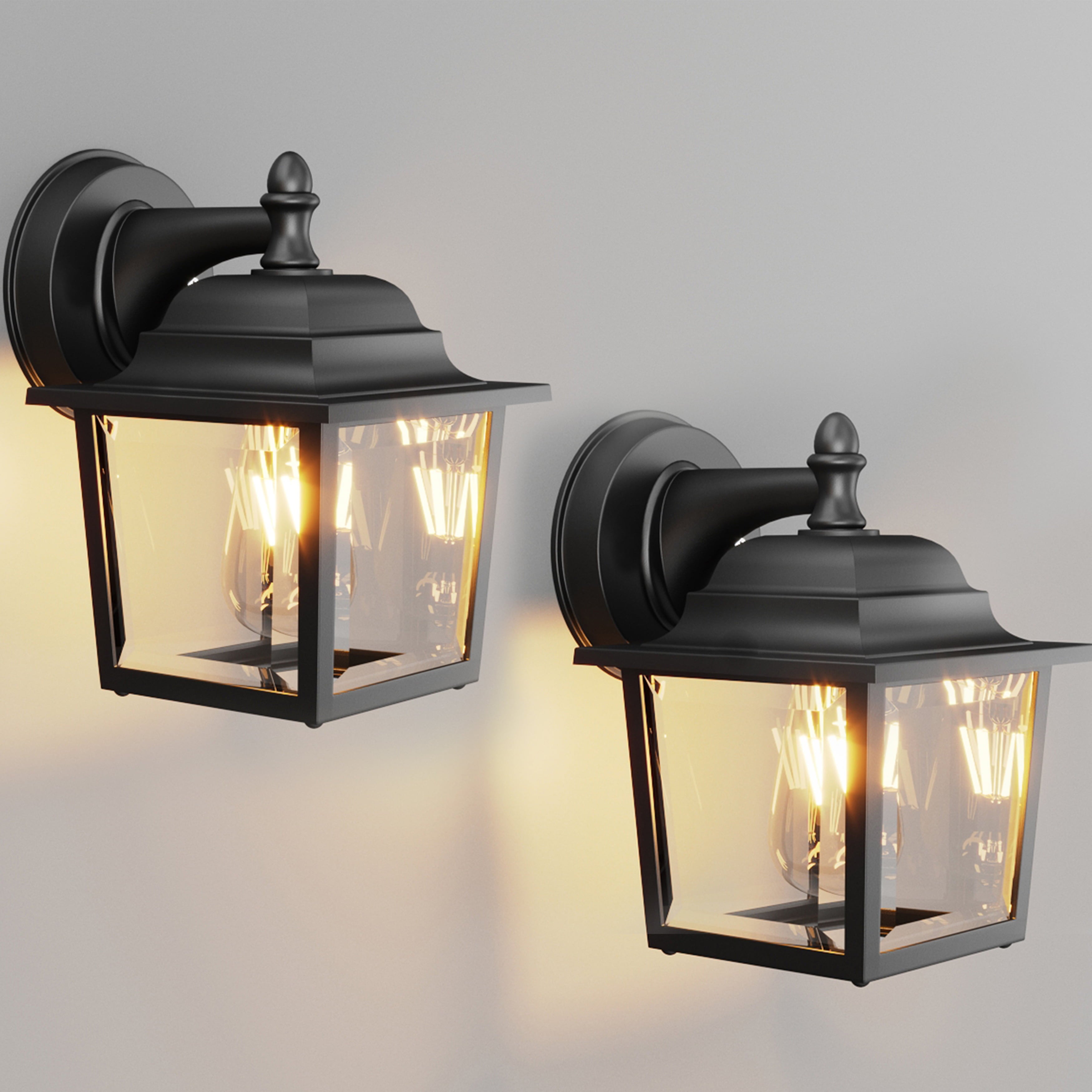 Ashop Outdoor Wall Sconce Black 2 Pack Outdoor Light Fixtures Wall Mount for Exterior Porch Patio