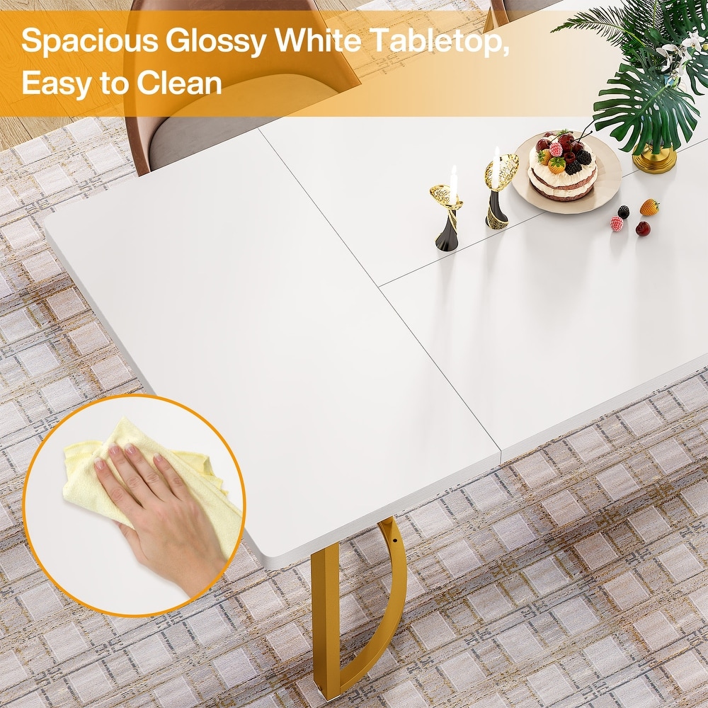 70.86 in Rectangular Dining Table  Large Modern Kitchen Table for 6 Persons