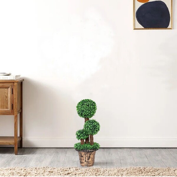 Artificial Topiary Triple Ball Tree Garden Decor