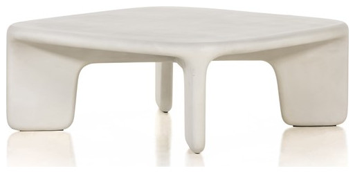 Fallon Coffee Table White Concrete   Transitional   Coffee Tables   by Rustic Home Furniture Deco  Houzz