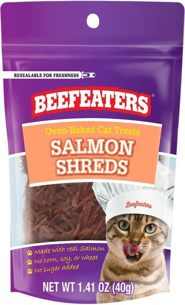 Beefeaters Salmon Shreds Dehydrated Cat Treat， 1.41-oz， case of 12