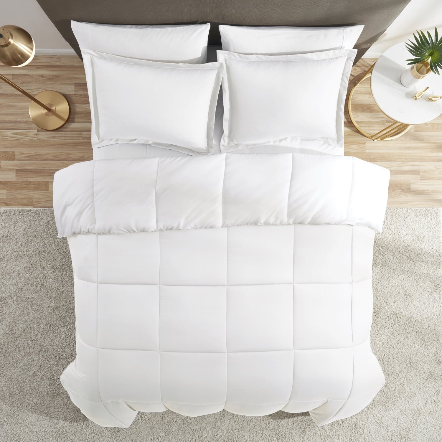 Nestl All Season Goose Down Alternative Comforter， Full/Queen， White， Ultra Soft， Quilted Duvet Insert