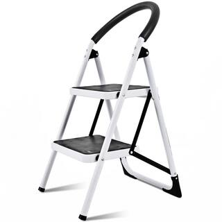 ANGELES HOME 2.75 ft. Metal Step Ladder 330 lbs. Load Capacity 4 ft. Reach Height 8CK35-TL208