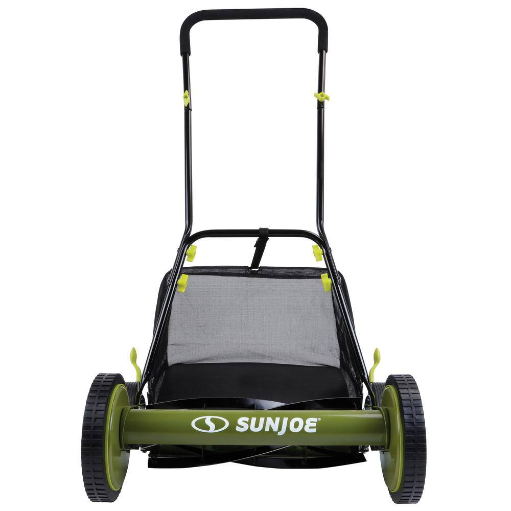 Sun Joe Mow Joe 18 in. Manual Push Walk Behind Reel Mower with Catcher MJ501M