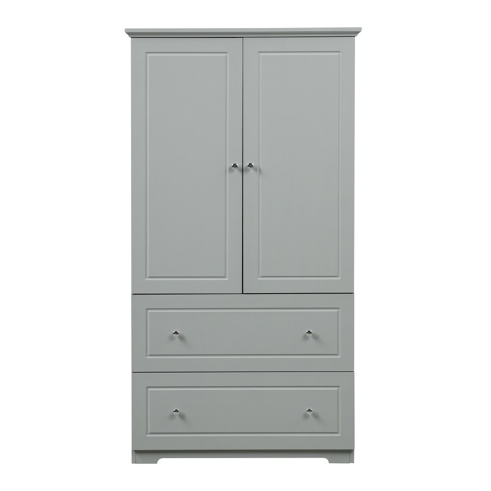 62.3'' White Tall Bathroom Storage Cabinet  Cabinet with 2 Doors and Drawers  Adjustable Shelf   62.3'' H