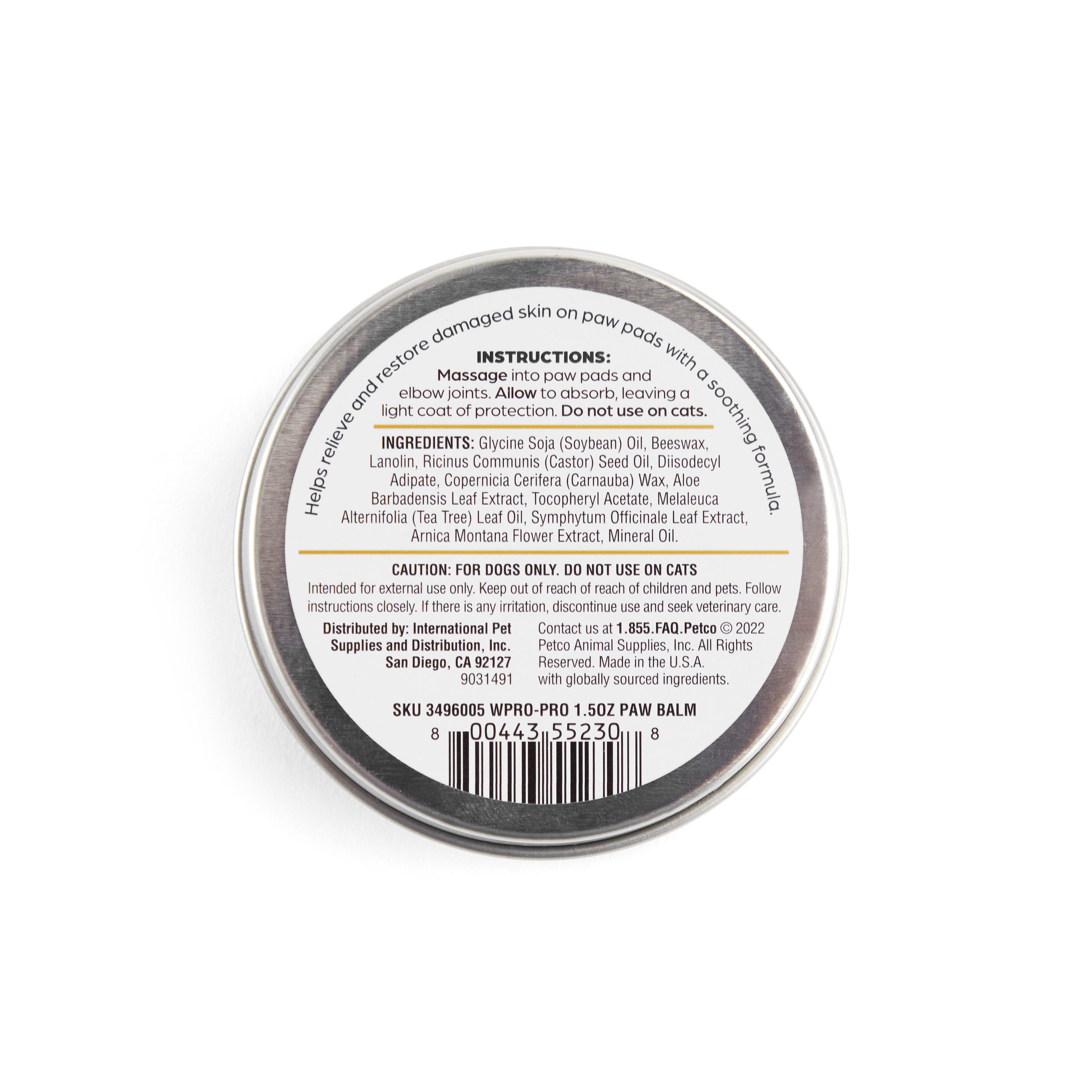 WELL  GOOD ProStyle Paw Balm for Dogs， 1.5 oz.