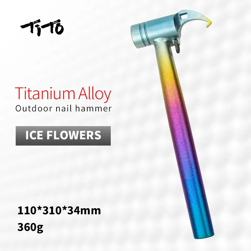 TiTo Multifunctional Tool Titanium oy Hammer Camping Accessories Hammer Survival  Tent Pegs Stake Mallet with Stake Pulle