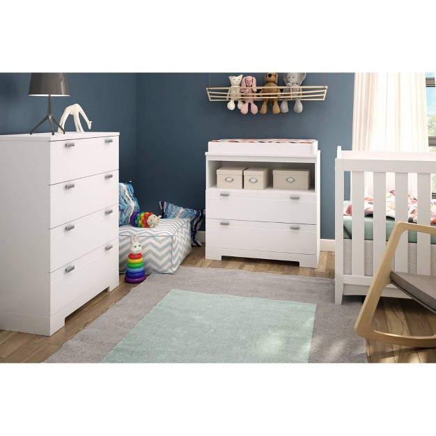 Reevo 4 drawer Kids x27 Chest Pure White South Shore